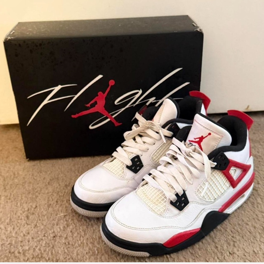 Jordan 4 Retro GS Fire Red Cement kids4.5/womens 6 in original box